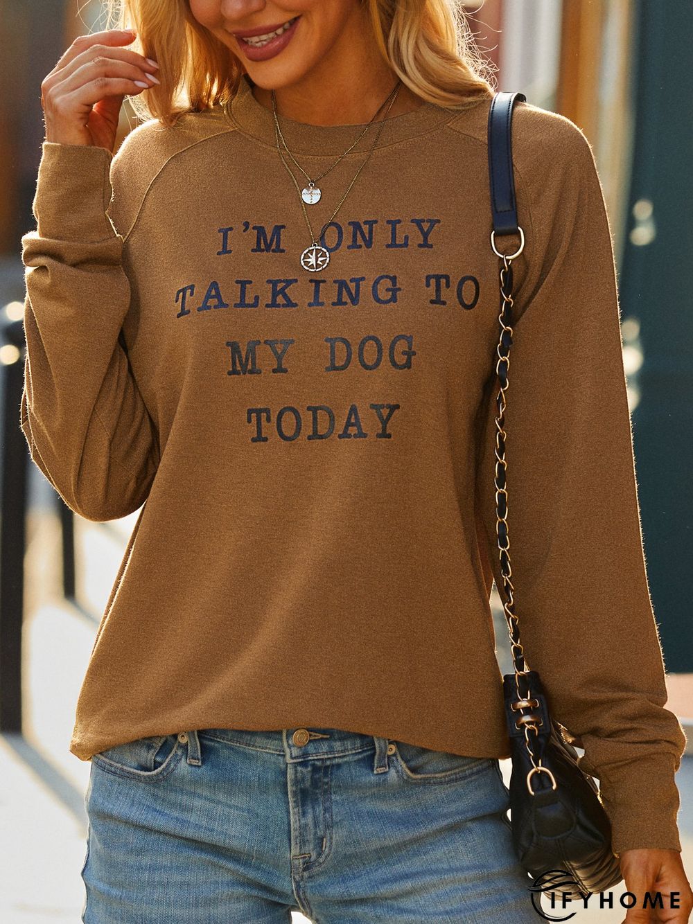 I'm Only Talking To My Dog Today Women's long sleeve Sweatshirt | IFYHOME