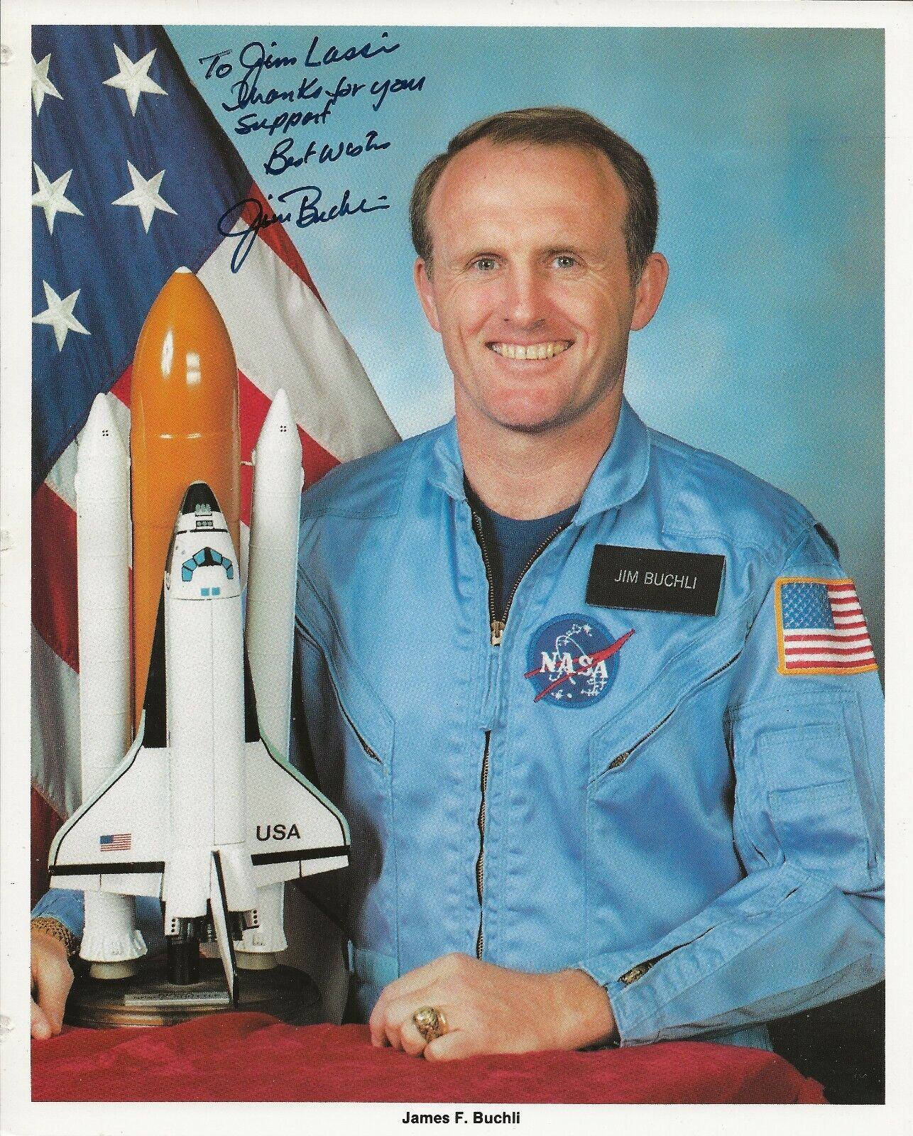 James Buchli REAL hand SIGNED NASA Promo Photo Poster painting JSA COA Autographed Astronaut