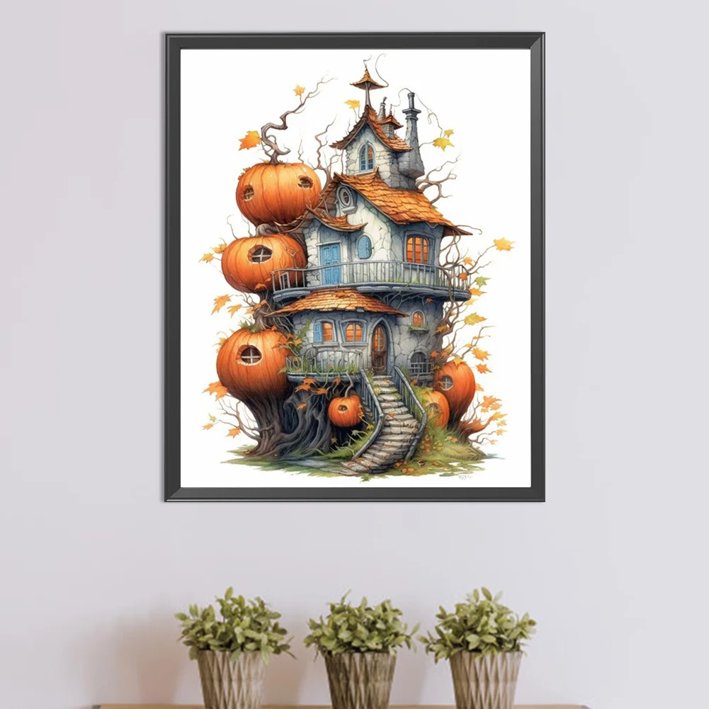 Diamond Painting - Full Round Drill - Pumpkin House(Canvas|40*50cm)