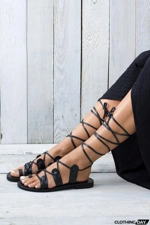 Cross Straps Hollow Gladiator Flat Sandals
