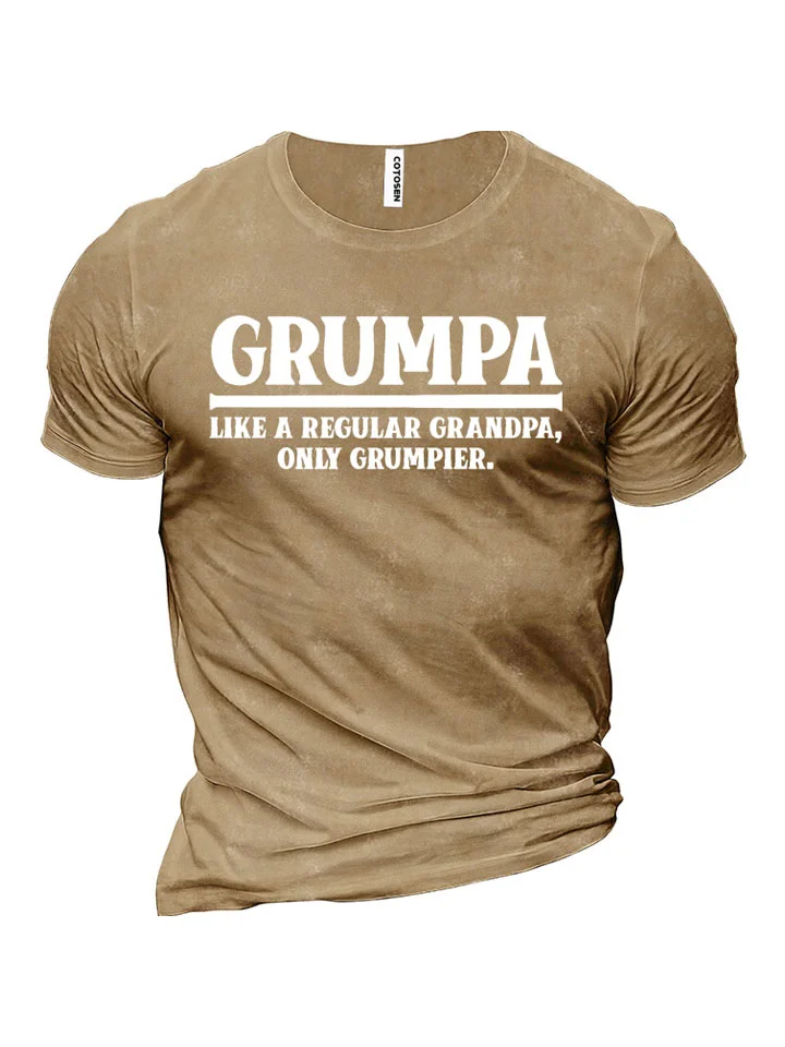 GRUMPA Round Neck Cotton Printed Pullover T-shirt