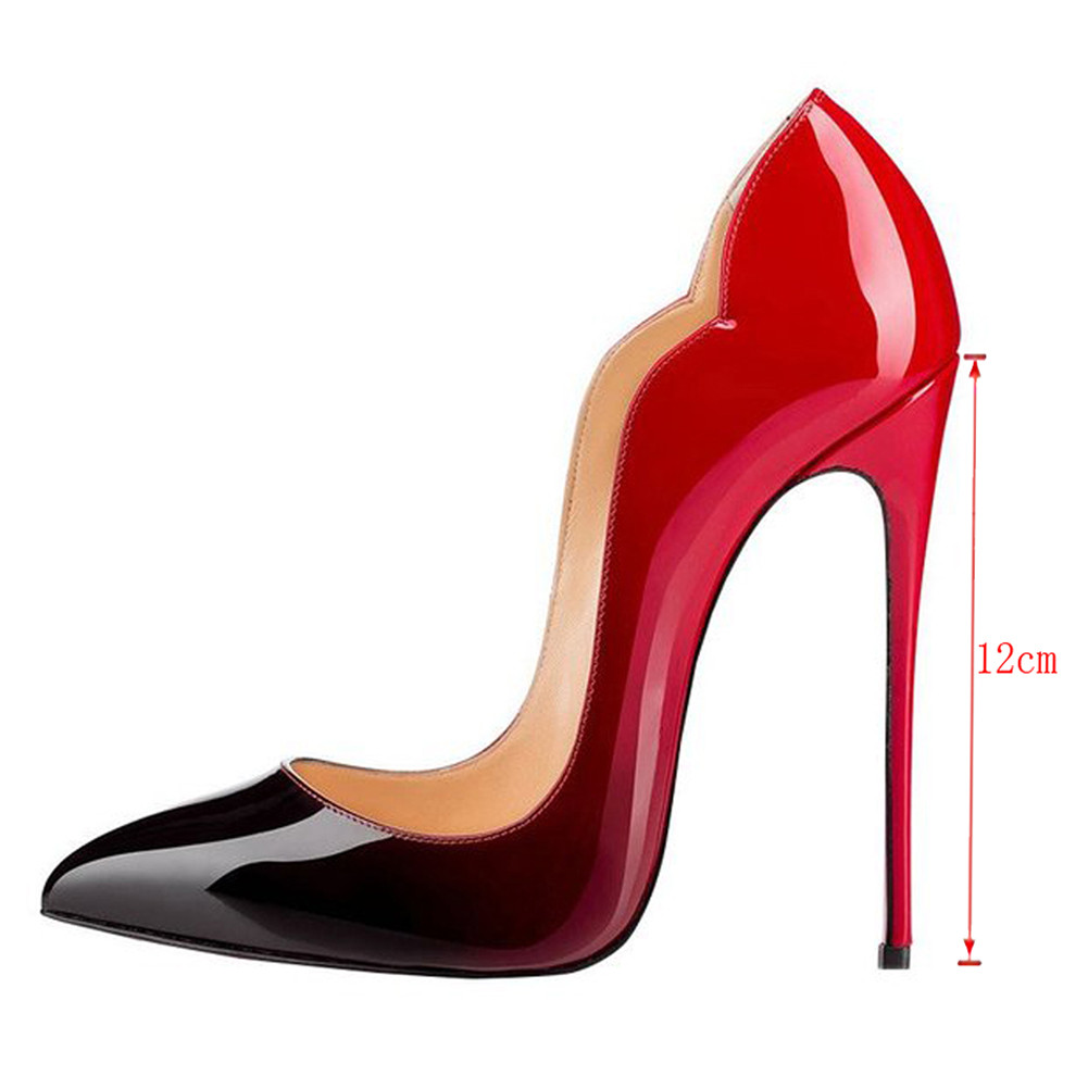 120mm Red Black Women's Red Bottom High Heels for Party Wedding Pumps Summer Shoes-MERUMOTE