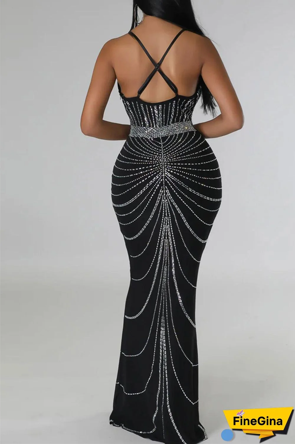 White Sexy Formal Hot Drilling Hot Drill V Neck Sheath Dresses