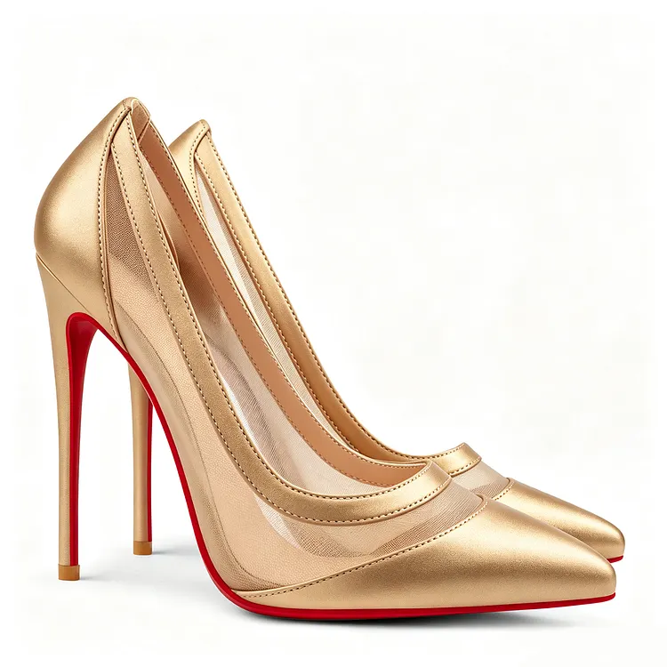 100mm/120mm Women's Breathable Mesh Pointed Toe Matte High Heel Sandals VOCOSI VOCOSI