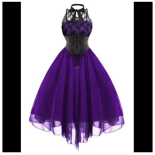 Uveng Uveng Summer Round Round Neckt Sexy Temperament Bumpy Personality Chiffon Solid Color Retro Sleeveless Dress Woman