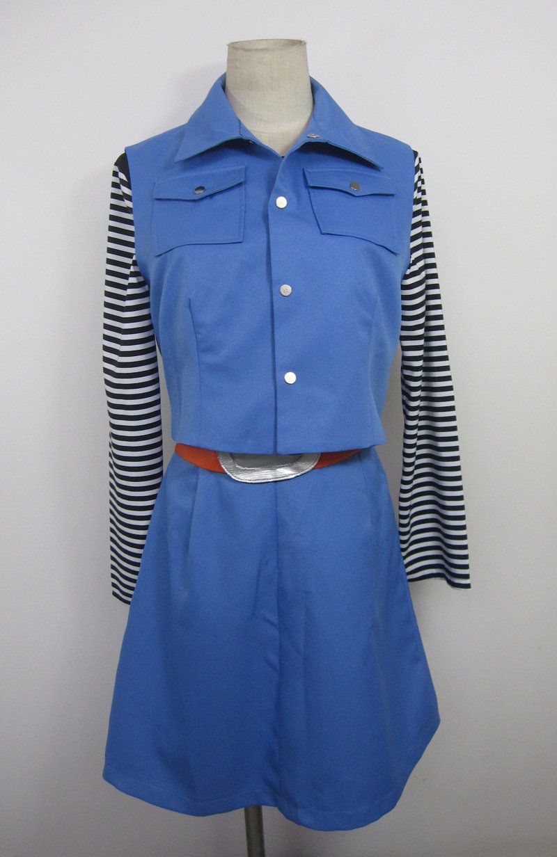 Dragon-Ball Android 18 Uniform Cloth Combined Leather Costume