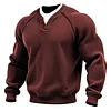 Men's Waffle-Knit Faux Two-Piece V-Neck Sweatshirt by Inlyline