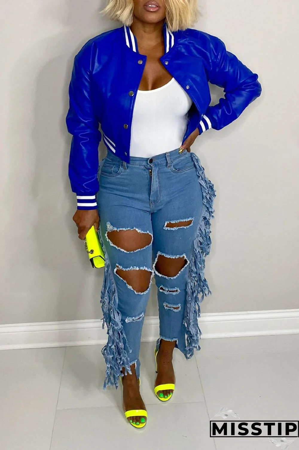 Black Casual Solid Patchwork Buckle Outerwear