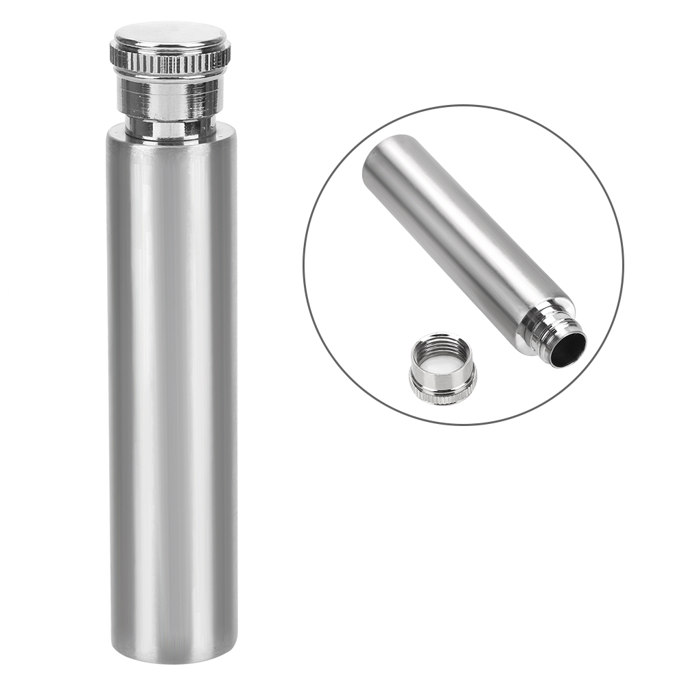 Tegooe Portable Stainless Steel 1oz Tubular Mini Hip Flask for Whiskey and Spirits