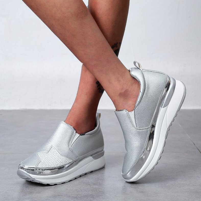 Women’s Breathable Bling Five-Pointed Star Rhinestone Sneakers - vzzhome