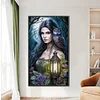 (40*70cm)Lantern Girl and Owl - Round AB Drill Diamond Painting
