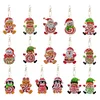 16pcs Christmas Penguin Diamond Painting Double Sided Keychains