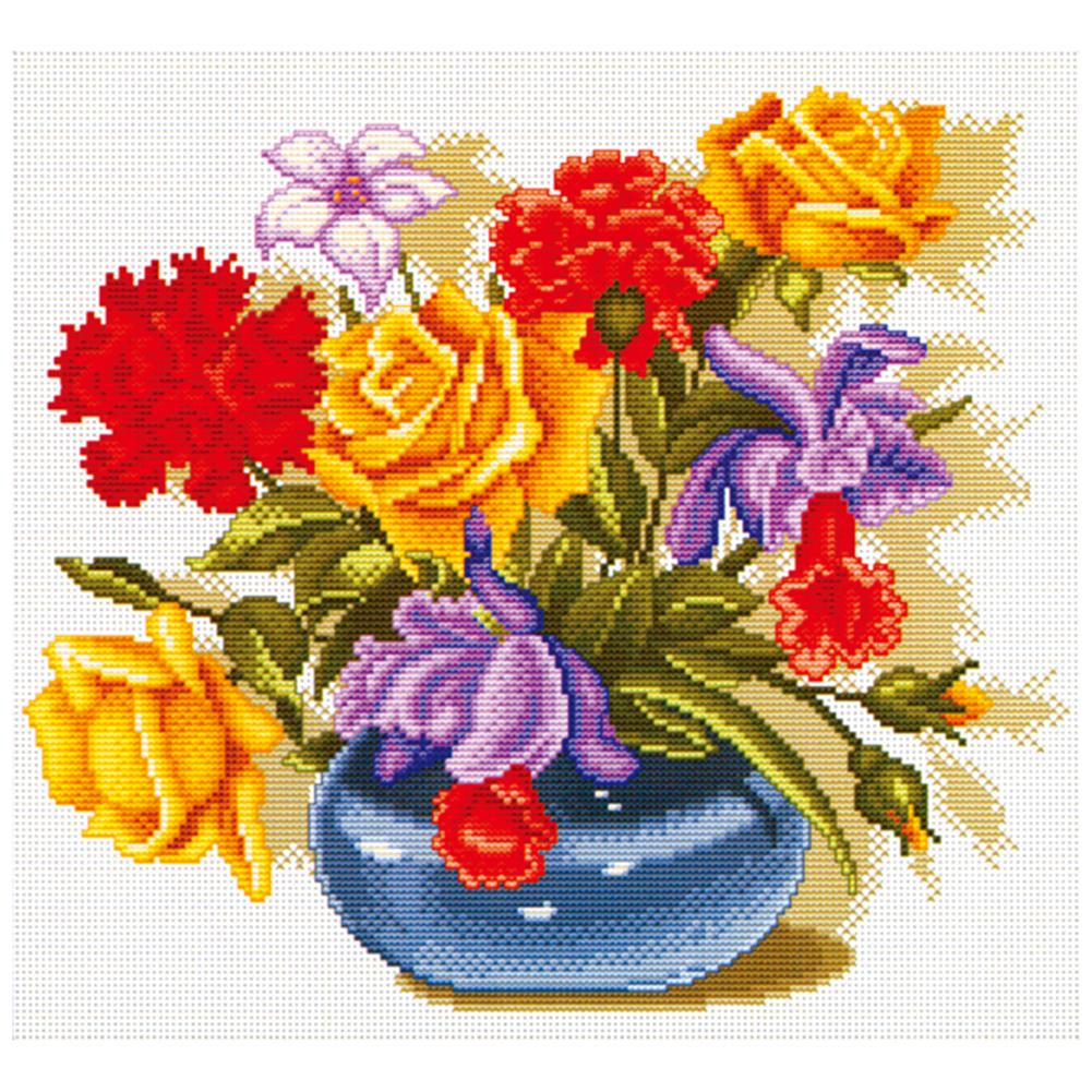

Rose Vase - 11CT Stamped Cross Stitch - 47*42cm, 501 Original