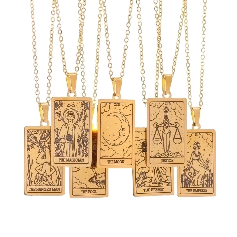 Minimalist Human Tarot 304 Stainless Steel Plating Pendant Necklace