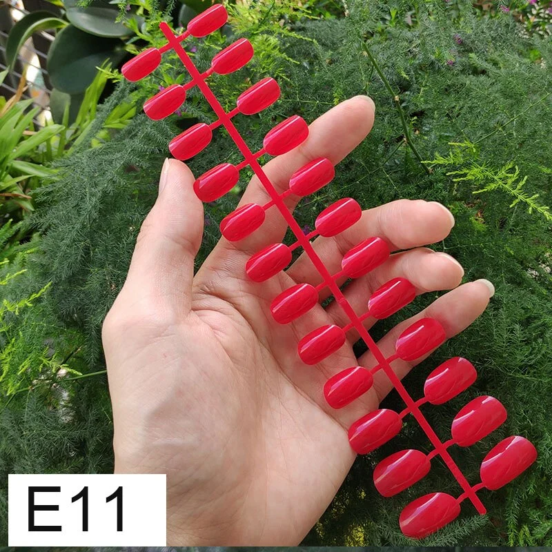 10 Sets Round Shape False Nail Tips In Same Color 24 Pieces/Set 10 Sizes Press on Fake Nails DIY Manicure Finger Nail Tips-Nail Inspo