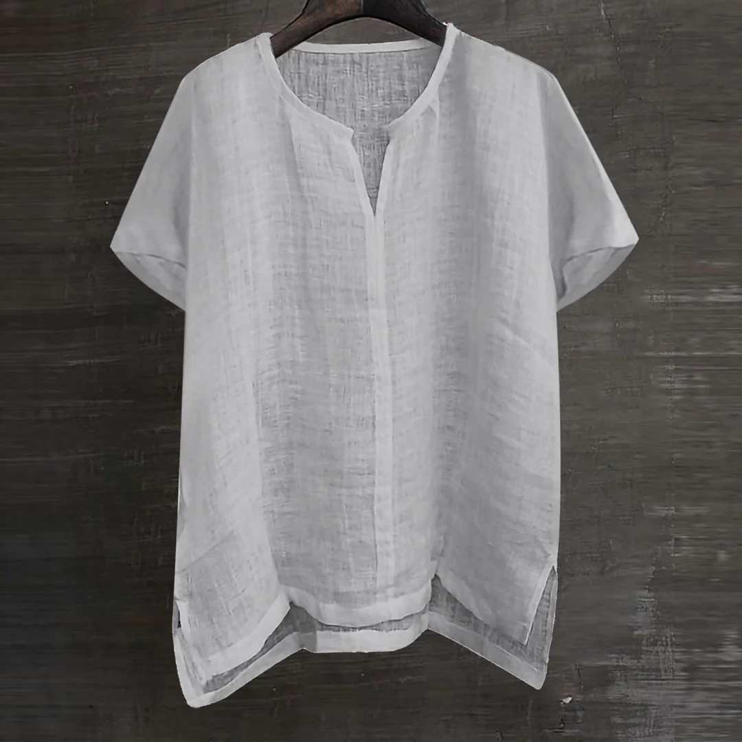 Uveng Uveng New Cotton Monochrome Simple Men's Short-Sleeved Shirt Youth Chinese Style T-Shirt Man's Style Shirt Zen
