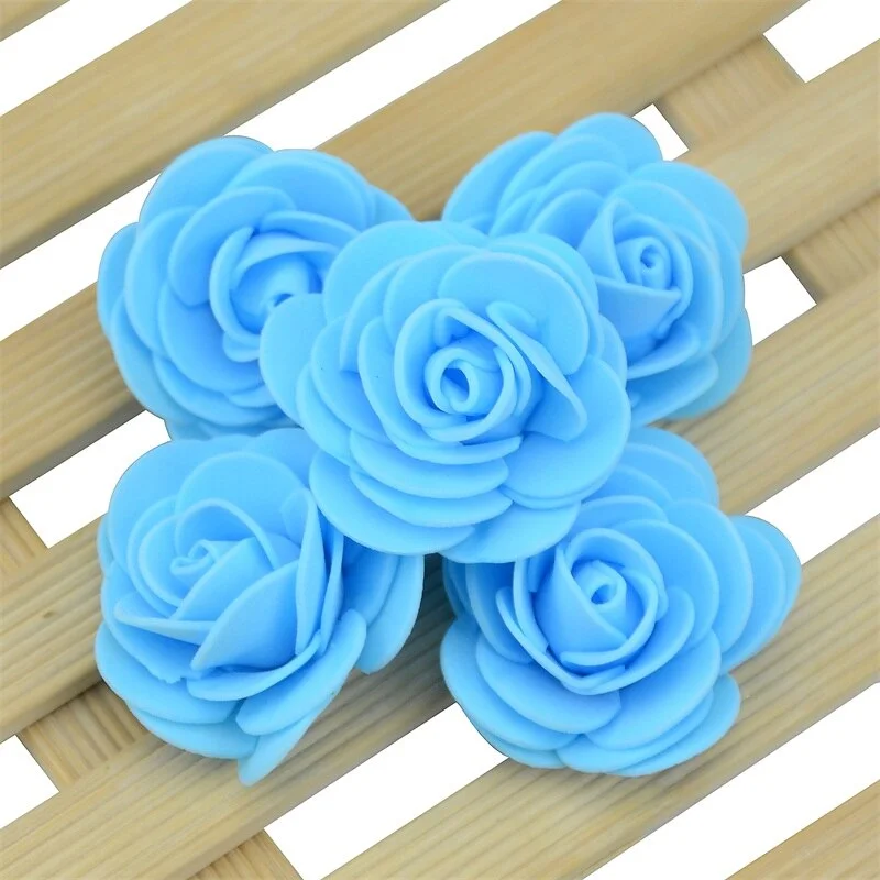20PCS/lot 4cm Thicker Artificial PE Foam Rose Flower Heads  Wedding Home Decoration For DIY Handmade Flower Ball Party Supplies