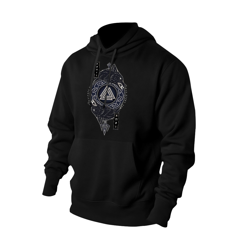 Mystic Guardian: The Wolf's Enchanted Shield hoodies