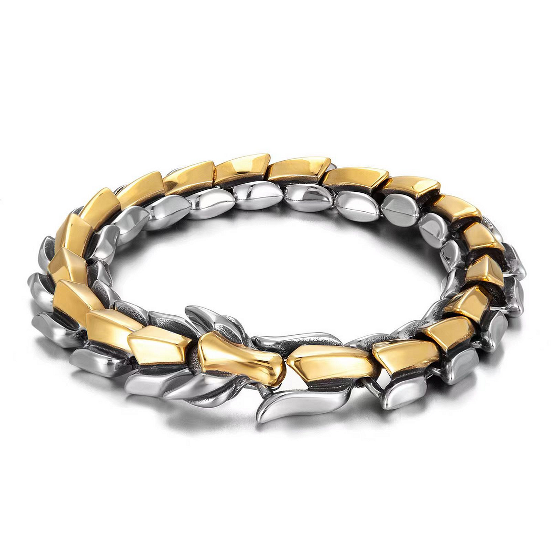 Ouroboros Bracelet For Men, Amazing Dragon Viking Men's Jewelry