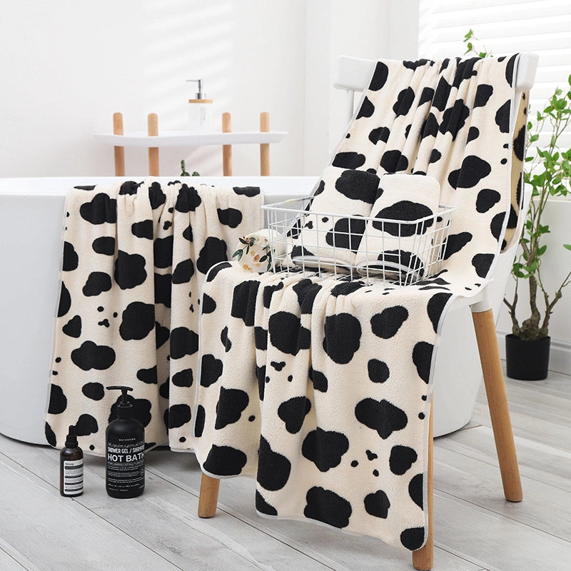Coral Fleece Towel Bath Towel Soft High Density Cow Towel Household Daily Necessities Couple Gift Set