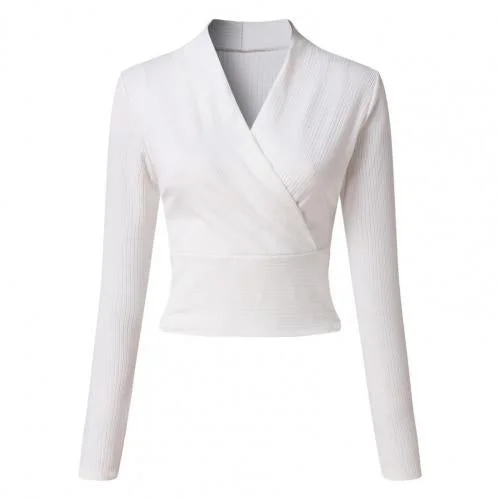 Women Knitting T-shirt Fashion Cross Design Tight Solid Color T Shirt Sexy Low-cut V Neck Backing Knitwear T-shirts Top Tee 2021