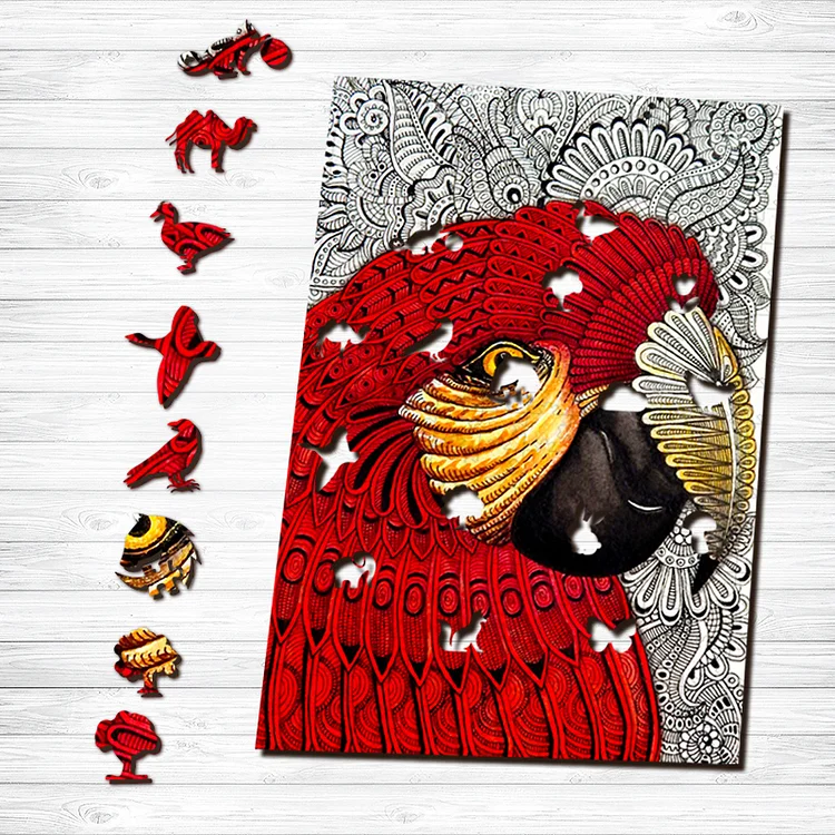 Ericpuzzle™ Ericpuzzle™Zentangle Parrot Wooden  Puzzle