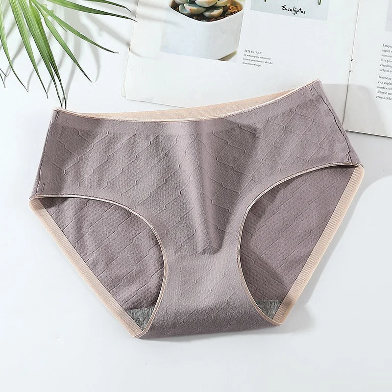 Women's Cotton Underwear Seamless Comfort Panties Sexy Solid Color Underpants Med Waist Plus Size Briefs Female Sexy Lingerie