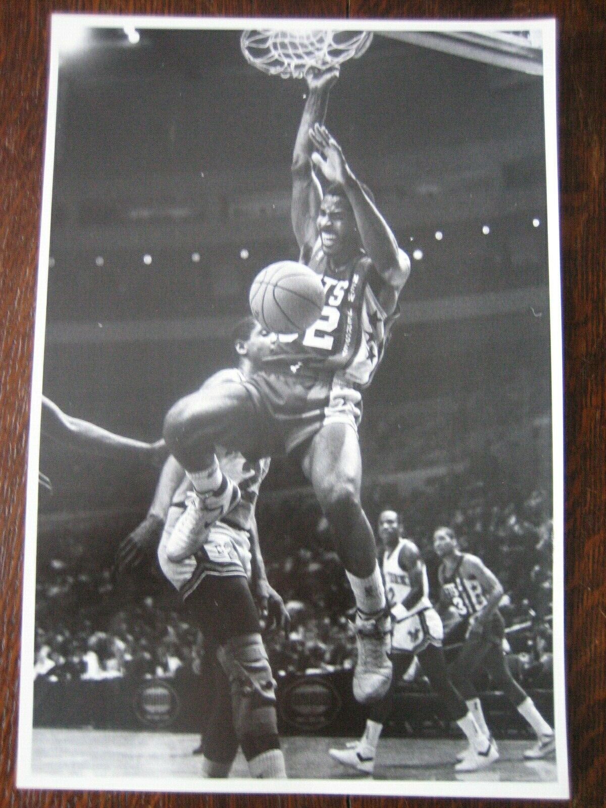 Buck Williams Dunking 1986 Press Original Photo Poster painting by Bob Olen New Jersey Nets