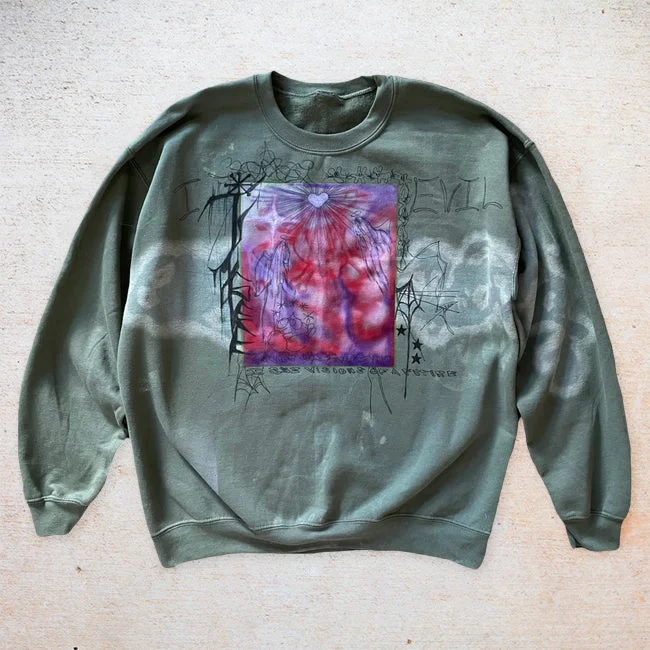Retro Casual Fashion Long Sleeve Crew Neck T-Shirt