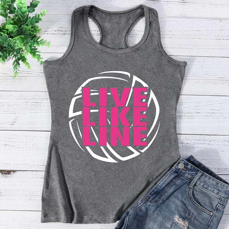 Volleyball Miracle Girl Live Like Line Vest Top-Annaletters