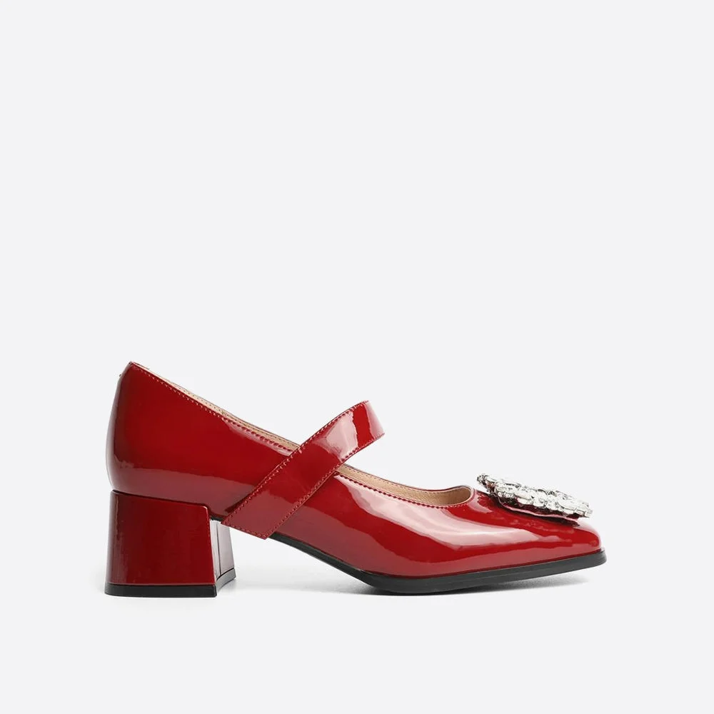 Ornament Crystal Heeled Mary Janes