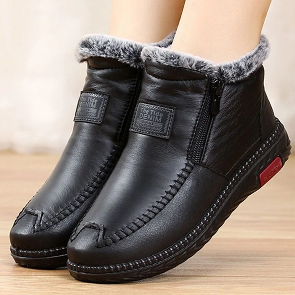 Smiledeer Double zipper high top snow boots