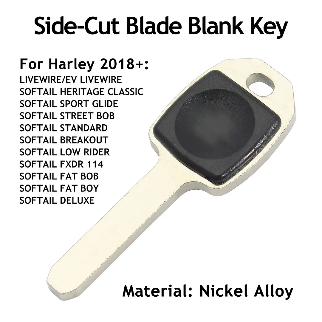 Side-Cut Blade Key Blank For Harley 2018-ON SOFTAIL SLIM BREAKOUT STREET BOB BOY LOW RIDER