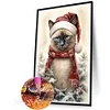 (40*60cm)Christmas Kitty - Full Round Drill Diamond Painting