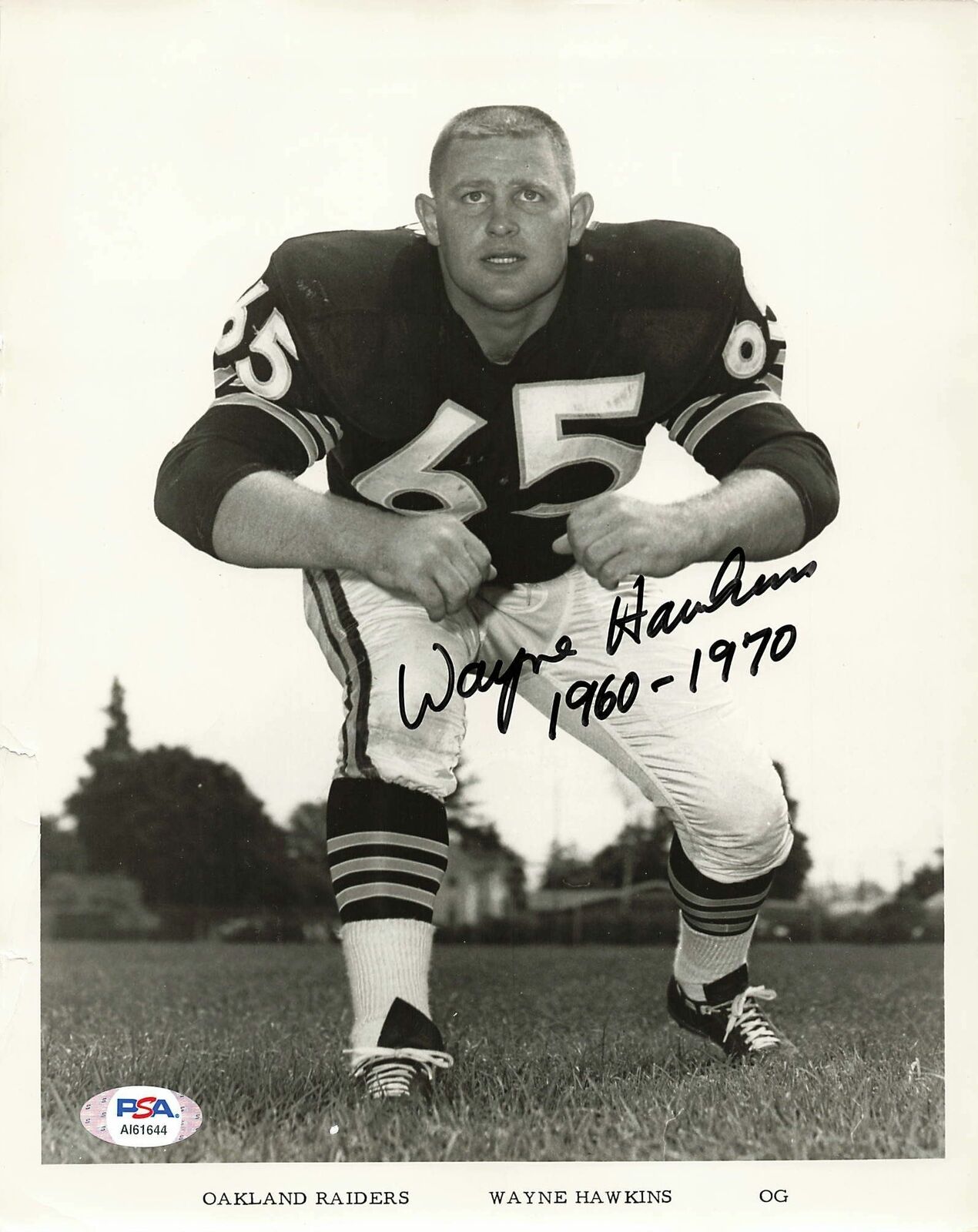 Wayne Hawkins Signed 8x10 Photo Poster painting PSA/DNA Oakland Raiders Autographed