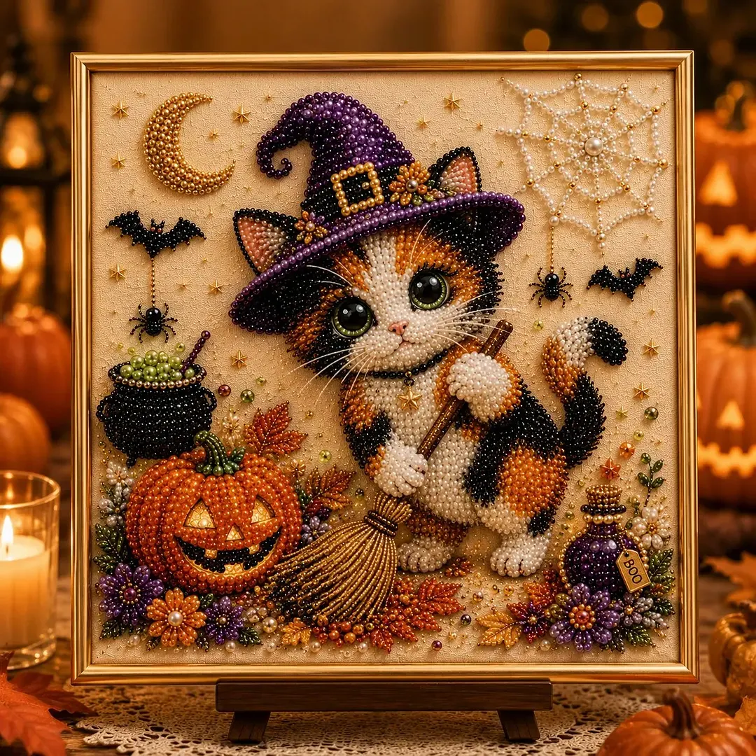 🔥 Last Day 75% OFF &ndash; 👻✨ Halloween Pearl Art DIY Kit &ndash; Turn Tiny Pearls into Spooky-Cute Magic
