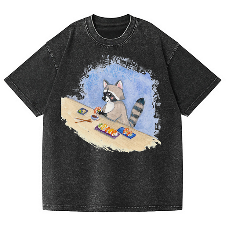 Mouse Cooking Men's washed T-shirt