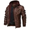 Mens Outdoor Cold-proof Motorcycle Leather Jacket by Inlyline