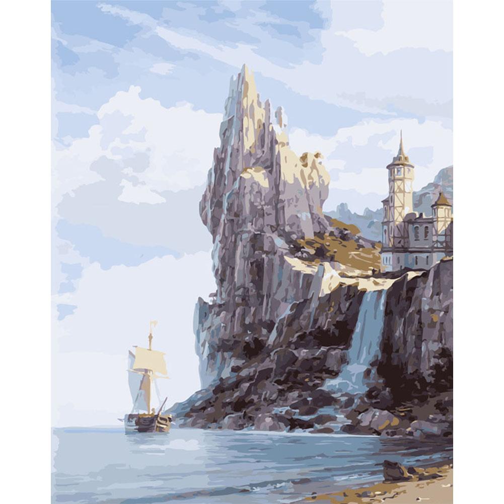 

40x50cm - Paint By Numbers Mountain Ship, 501 Original