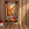 Diamond Painting - Full Round Drill - Window Autumn Scenery(Canvas|40*70cm)