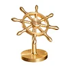 Brass Rudder Rotating Ornaments Pilot Helmsman Desk Decoration Ornaments Car Ornaments Copper Crafts