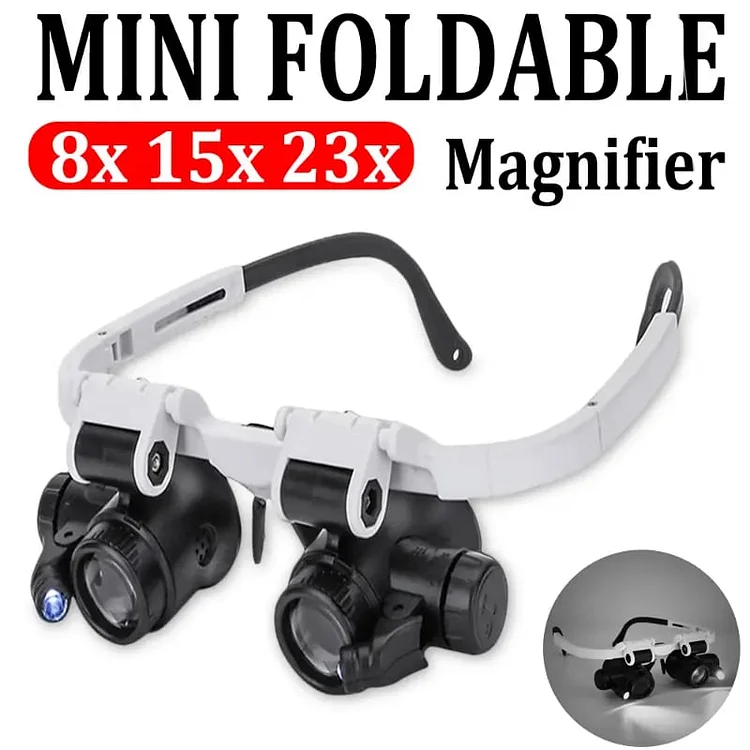 🎉-⚡️Last day - 49% OFF⚡️LED Glasses Magnifier 8x 15x 23x