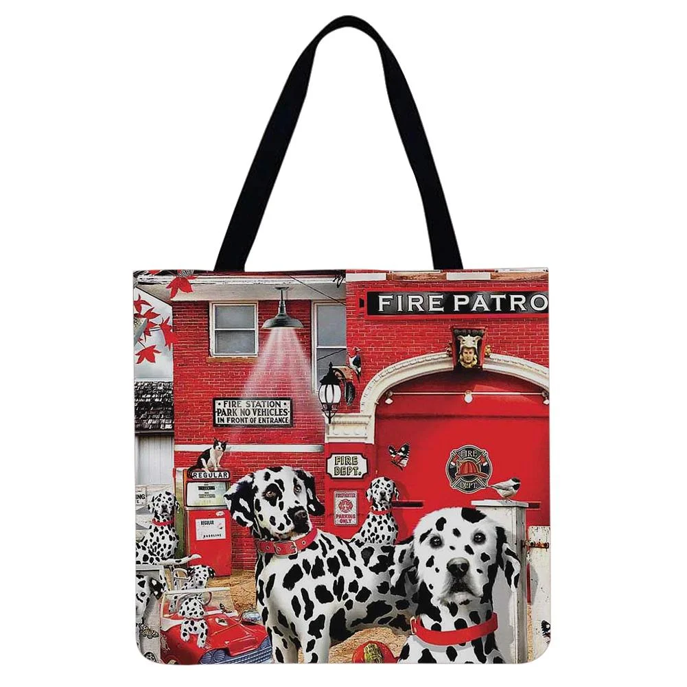 Linen Tote Bag -  Dalmatians