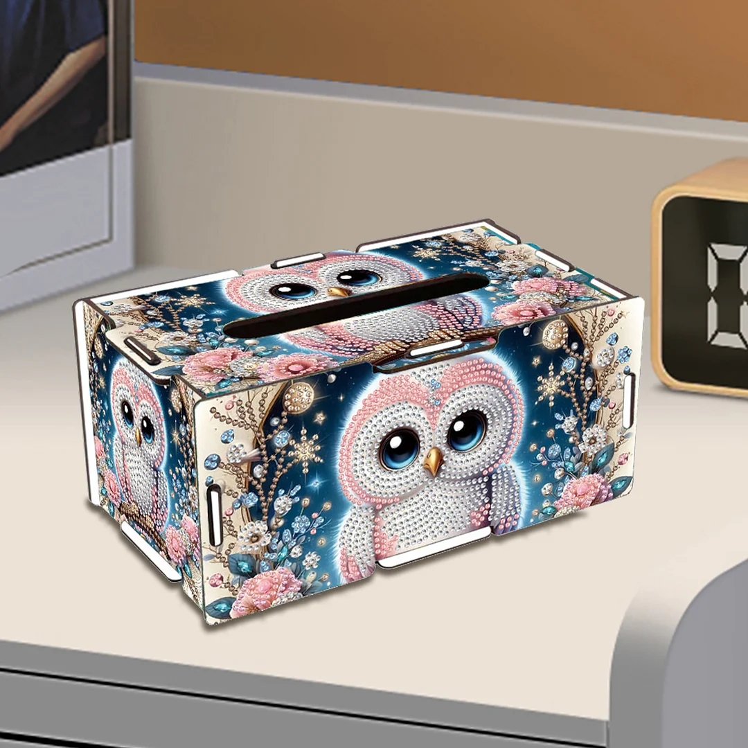 Wooden Diamond Painting Tissue Box for Home and Office Decoration(CZH006)
