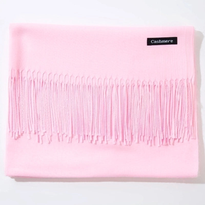 New Cashmere Scarf Female Korean Autumn And Winter New Solid Color Tassel Shawl Thick Warm Scarf