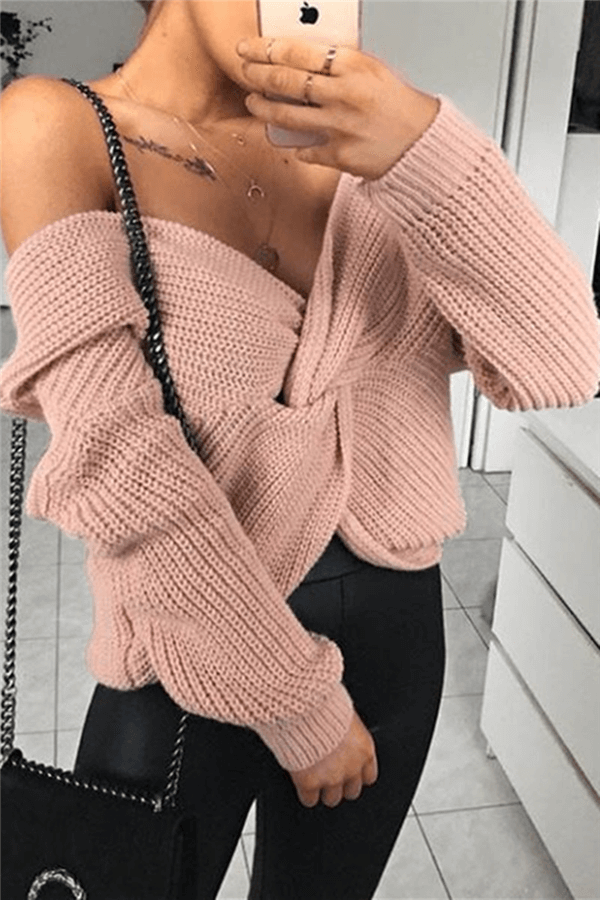 Fashion Sexy V Neck Regular Sleeve Solid Color Tops