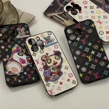 Louis Vuitton x Murakami Canvas Leather Cartoon Panda Apple iPhone Case