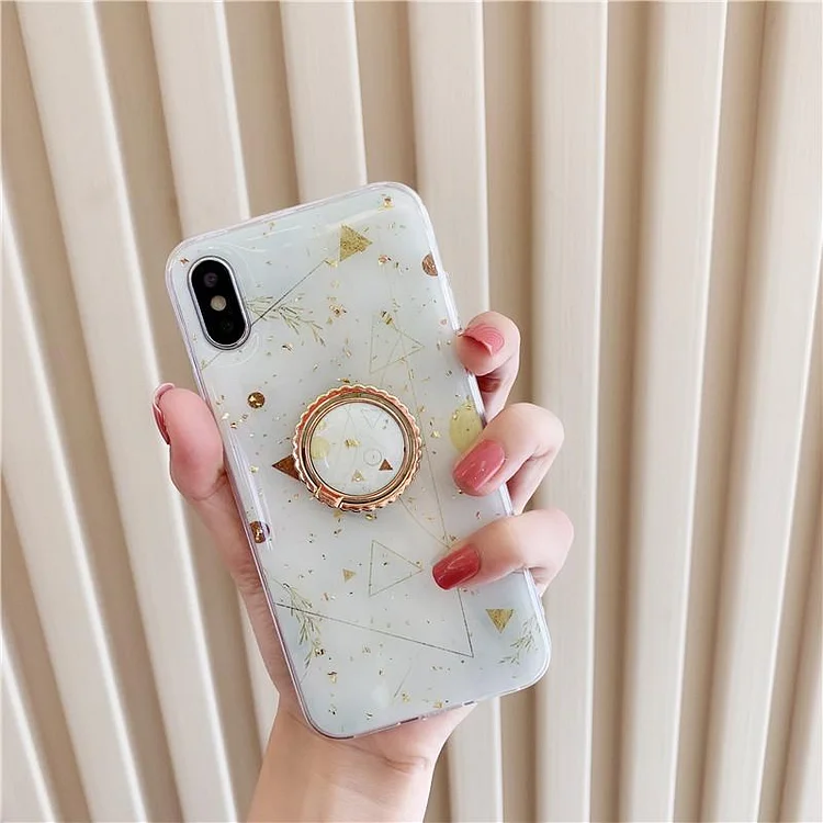 Ring Bracket Geometric Case For iPhone