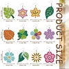 12 Pairs Leaves DIY Diamond Art Earrings Double Sided Diamond Painting Earrings
