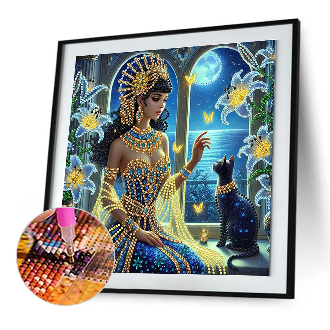 Egyptian Beauty - Diamond Painting - Partial Special Shaped Drill(Canvas|30*30cm)